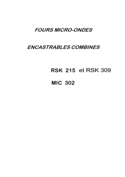 ROSIERES MIC302 Manuel utilisateur