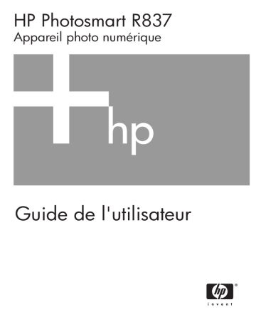 Mode d'emploi | HP PhotoSmart R837 Manuel utilisateur | Fixfr