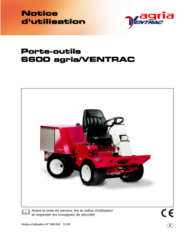 Manuel du propriétaire | Agria 6600 Tool Carrier VENTRAC Manuel utilisateur | Fixfr