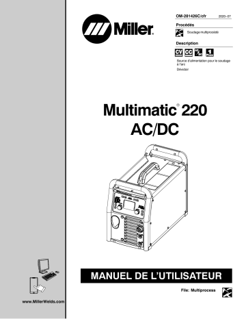 NA042595Y | Manuel du propriétaire | Miller MULTIMATIC 220 AC/DC Manuel utilisateur | Fixfr