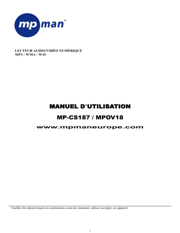 MP OV18 | MPMan MP CS187 Manuel utilisateur | Fixfr