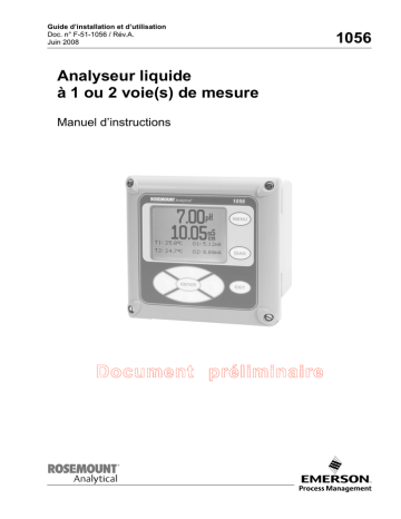 Mode d'emploi | Rosemount 1056 Analyseur liquide à 1 ou 2 voie(s) de mesure Manuel utilisateur | Fixfr