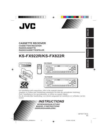 Manuel du propriétaire | JVC KS-FX822R Manuel utilisateur | Fixfr