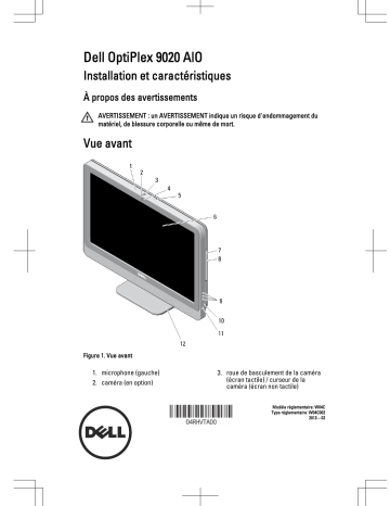 Dell OptiPlex 9020 All In One desktop Guide de démarrage rapide | Fixfr