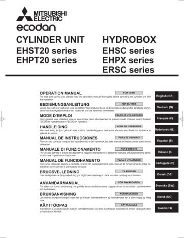 EHST20 Series | EHPX | EHSC | EHPT20 Series | Mode d'emploi | Mitsubishi Electric ERSC Manuel utilisateur | Fixfr