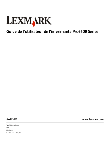 Manuel du propriétaire | Lexmark OFFICEEDGE PRO5500 Manuel utilisateur | Fixfr