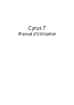 Cyrus 7 Integrated Amplifier Manuel utilisateur