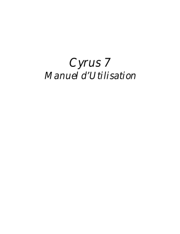 Manuel du propriétaire | Cyrus 7 Integrated Amplifier Manuel utilisateur | Fixfr