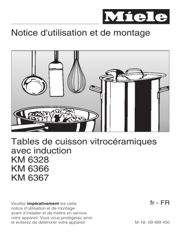 Manuel du propriétaire | Miele KM 6328KM6328-1KM6328-1KM 6328-1 Manuel utilisateur | Fixfr