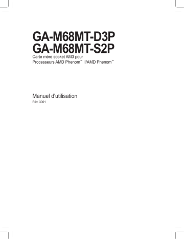 Manuel du propriétaire | Gigabyte GA-M68MT-D3P Manuel utilisateur | Fixfr