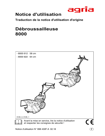 Manuel du propriétaire | Agria 8000 Shrub Clearing Machine Manuel utilisateur | Fixfr