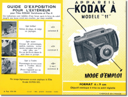 Kodak A modèle 11 Manuel utilisateur