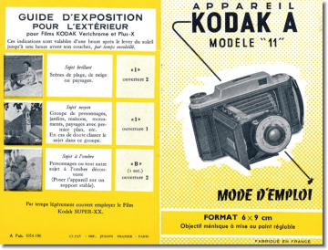 620 modèle A11 | Mode d'emploi | Kodak A modèle 11 Manuel utilisateur | Fixfr