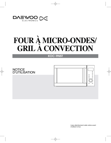 Manuel du propriétaire | Daewoo KOC-9N5T Manuel utilisateur | Fixfr