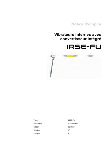 IRSE-FU45/230 Laser | IRSE-FU45/230 | Wacker Neuson IRSE-FU58/230Laser High Frequency Internal Vibrators Manuel utilisateur | Fixfr