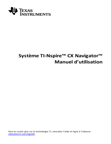 Manuel du propriétaire | Texas Instruments TI-Nspire CX Navigator Manuel utilisateur | Fixfr