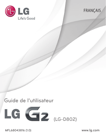 D802 orange | LG Série G2 orange Mode d'emploi | Fixfr
