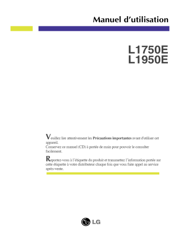 Manuel du propriétaire | LG L1750E-GF Manuel utilisateur | Fixfr