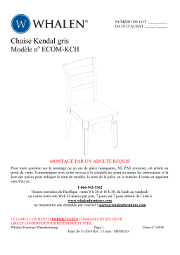 Whalen ECOM-KCH Kendal Chair  Manuel utilisateur