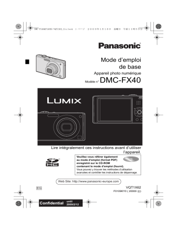 Panasonic DMC FX40 Mode d'emploi | Fixfr