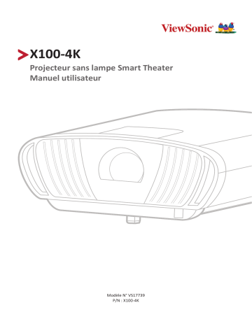 ViewSonic X100-4K PROJECTOR Mode d'emploi | Fixfr