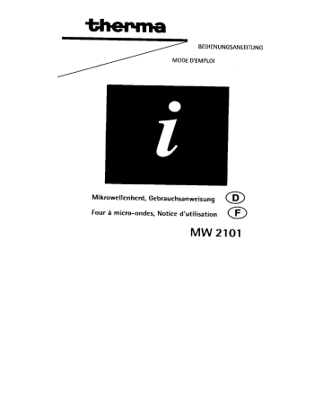 Manuel du propriétaire | Therma MW2101W Manuel utilisateur | Fixfr