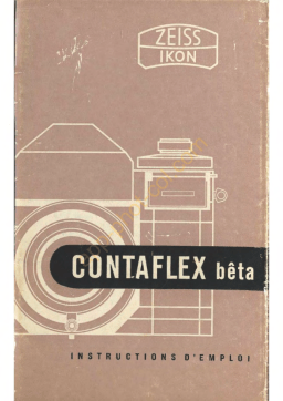 Zeiss Ikon Contaflex Bêta Manuel utilisateur