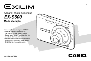 EX-S500 | Casio EX S500 Manuel utilisateur | Fixfr