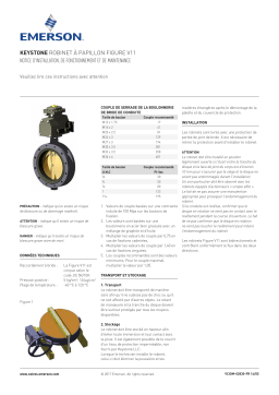 Keystone Robinet à papillon Figure V11 Manuel du propriétaire