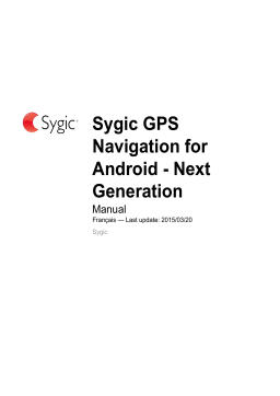 Sygic GPS Navigation for Android Manuel utilisateur