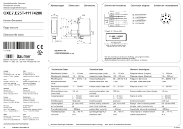 Mode d'emploi | Baumer OXE7.E25T-LB3C.SIMD.7AI Light-section sensor Manuel utilisateur | Fixfr