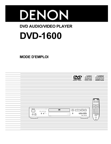 Manuel du propriétaire | Denon DVD-1600 Manuel utilisateur | Fixfr