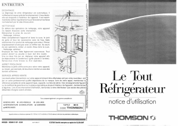 TL1631 | Manuel du propriétaire | Brandt TL16371 Manuel utilisateur | Fixfr