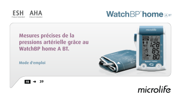 Microlife WatchBP Home A BT Bluetooth® home blood pressure monitor with AFIB* technology Manuel utilisateur | Fixfr