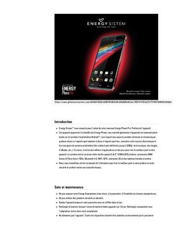 ENERGY SISTEM Energy Phone Pro Mode d'emploi | Fixfr
