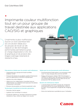 Canon OCE COLORWAVE 500 Manuel utilisateur