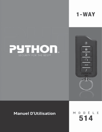 Manuel du propriétaire | Python 514 Manuel utilisateur | Fixfr