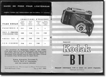 620 modèle B11 | Mode d'emploi | Kodak B modèle 11 Manuel utilisateur | Fixfr