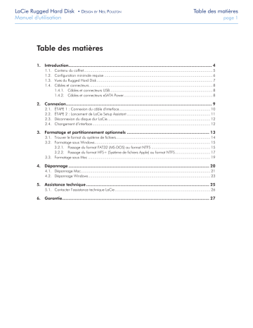Manuel du propriétaire | LaCie Rugged eSATA Manuel utilisateur | Fixfr
