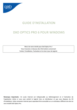 DxO Optics Pro v6 windows Manuel utilisateur