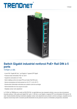 Trendnet RB-TI-PG541 5-Port Hardened Industrial Gigabit PoE+ DIN-Rail Switch Fiche technique