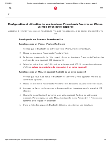 Manuel du propriétaire | Beats Power Pro Manuel utilisateur | Fixfr