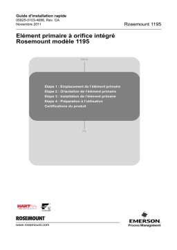 Rosemount 1195 Elément primaire à orifice intégré Manuel utilisateur