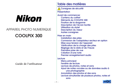 Mode d'emploi | Nikon Coolpix E300 Manuel utilisateur | Fixfr