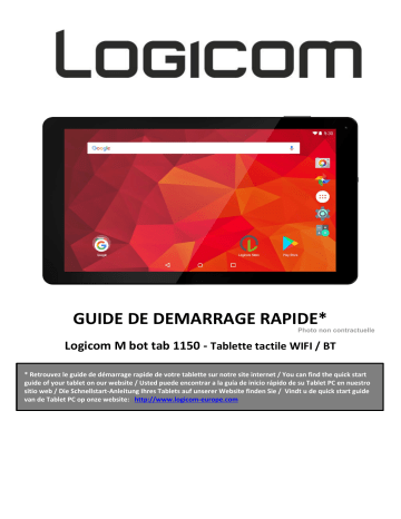 Guide de démarrage rapide | Logicom M Bot Tab 1150 Manuel utilisateur | Fixfr