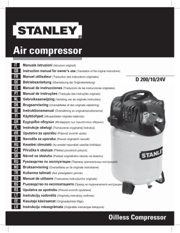 Mecafer Compresseur vertical 24L Stanley Mode d'emploi | Fixfr