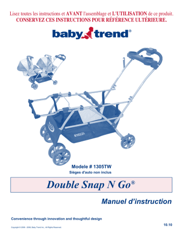 Double Snap N Go | Manuel du propriétaire | Baby Trend 1305tw Snap N' Go Manuel utilisateur | Fixfr