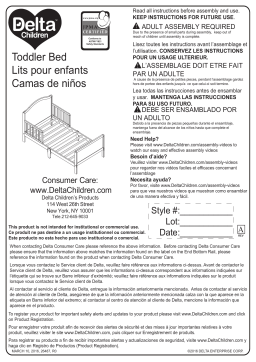 Delta Children Bennett Toddler Bed Manuel utilisateur