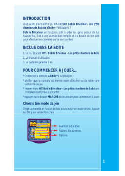 VTech JEU V.SMILE BOB LE BRICOLEUR Manuel utilisateur