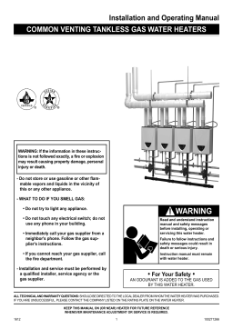 Takagi Tankless Condensing Common Vent Manuel utilisateur